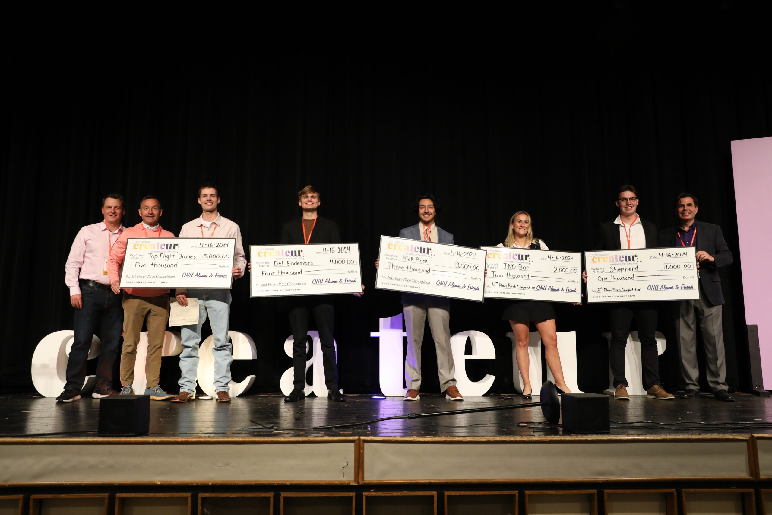 Winners of the 2024 Createur Conference & Pitch Competition, which gave out $20,000 to pitch contestants.